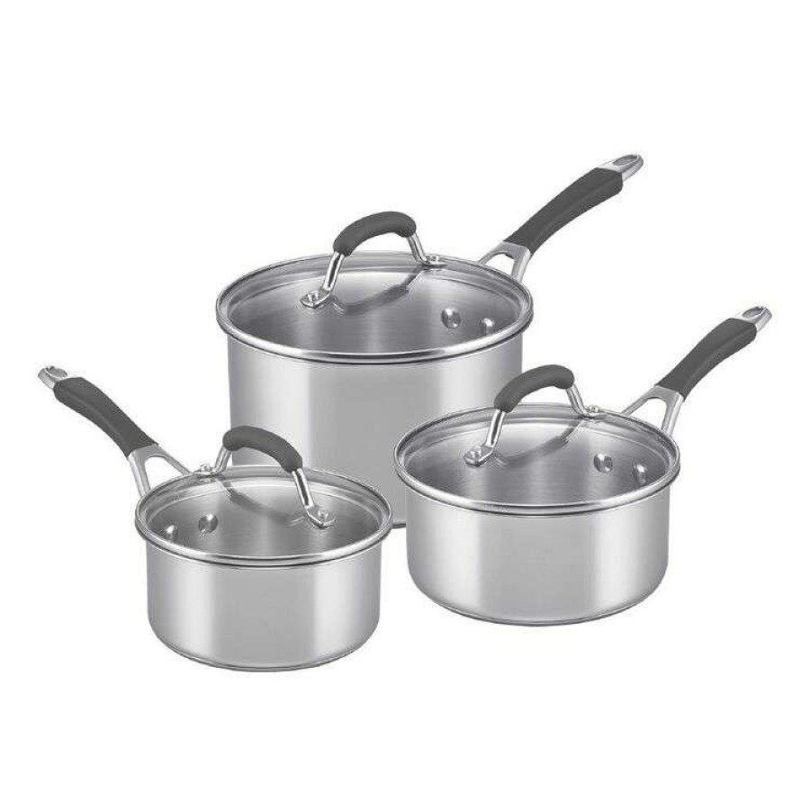 Kitchen & Dining * | Raco Reliance Stainless Steel 3 Piece Saucepan Set