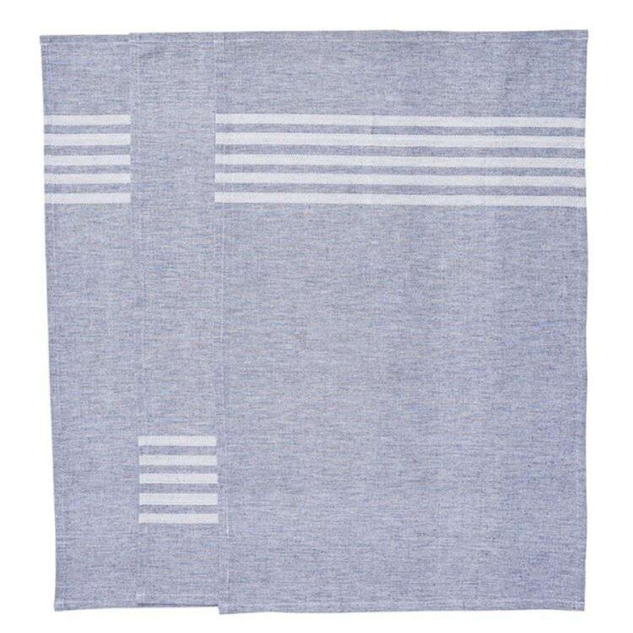 Kitchen & Dining * | Smith & Nobel Nord 3 Pack Tea Towel Navy 45 X 70 Cm