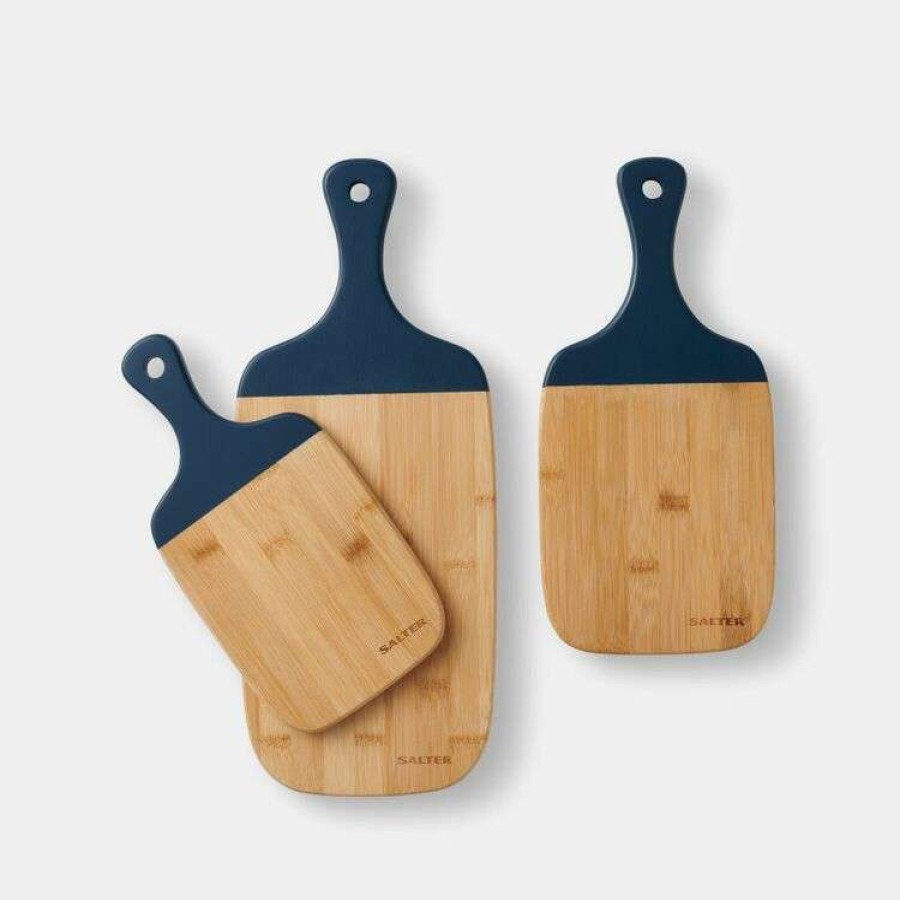 Kitchen & Dining * | Salter Indigo 3 Piece Paddle Chop Board Set