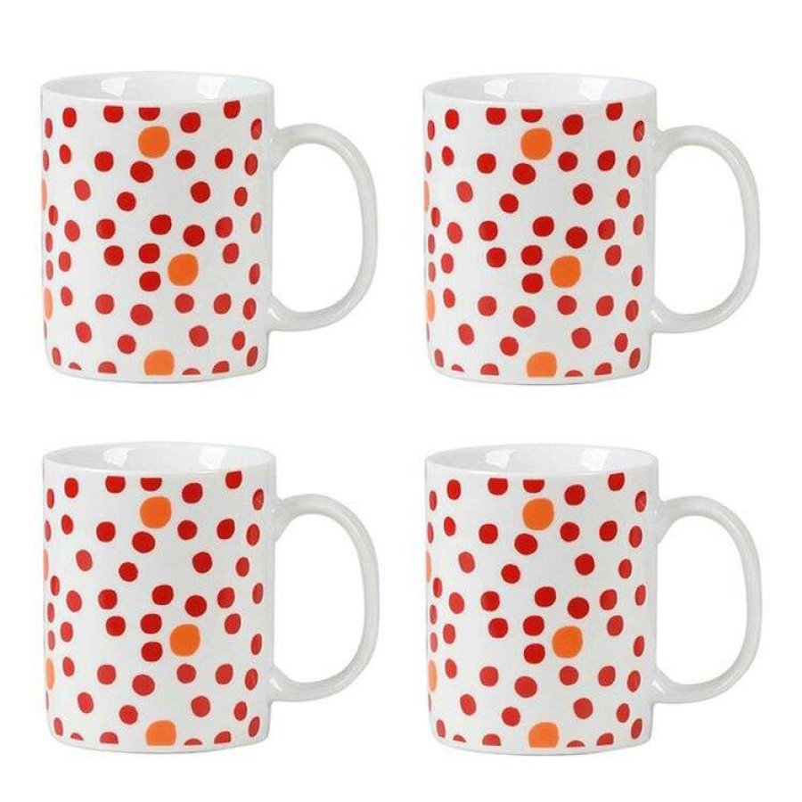 Kitchen & Dining * | Soren Polka 4-Piece Mug Set Orange